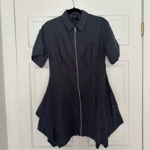 ASOS Dark Blue Mini Dress sz 8 Zip Up